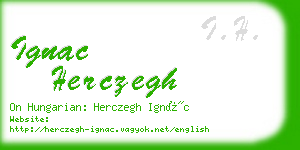 ignac herczegh business card